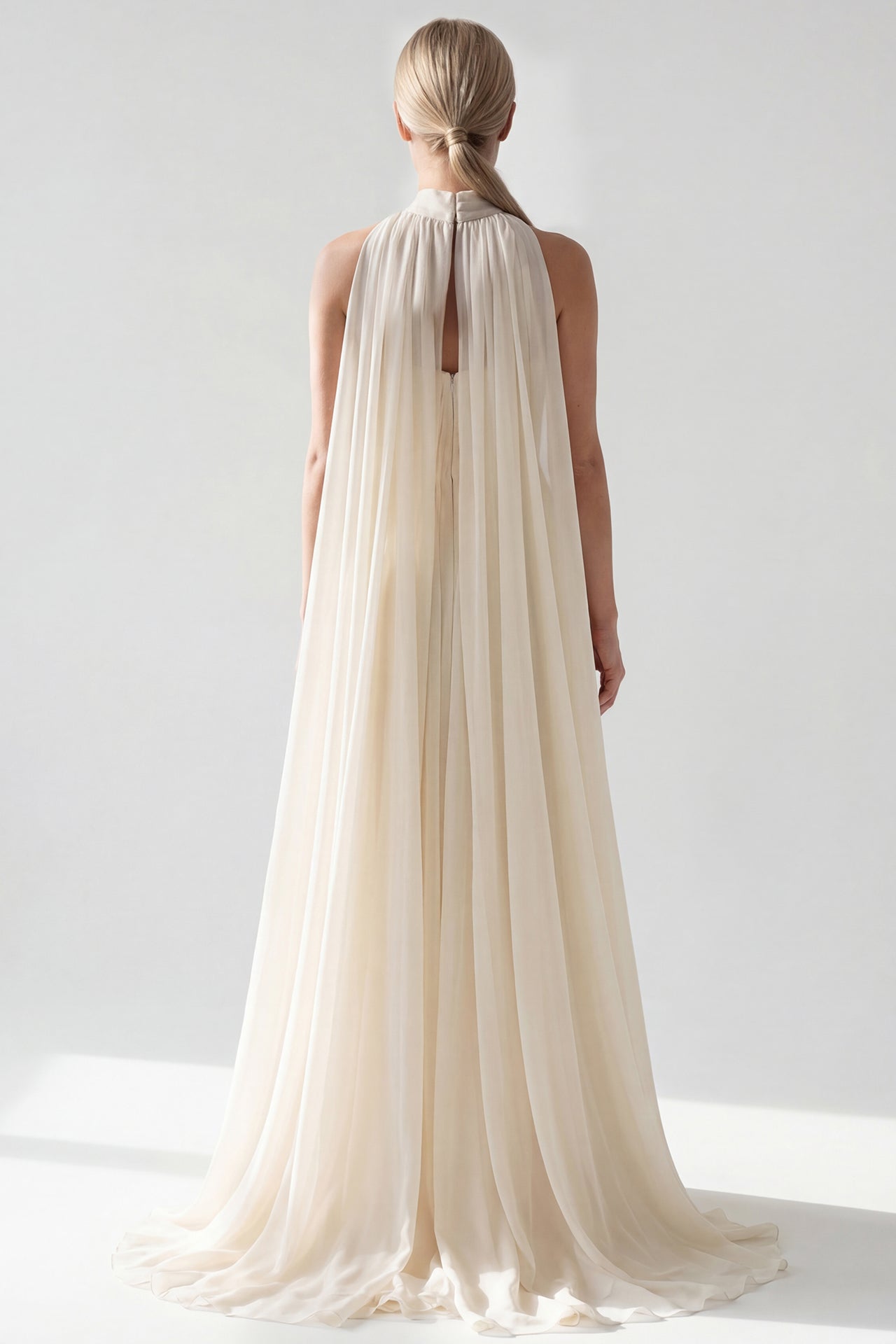 One-Shoulder Chiffon Gown