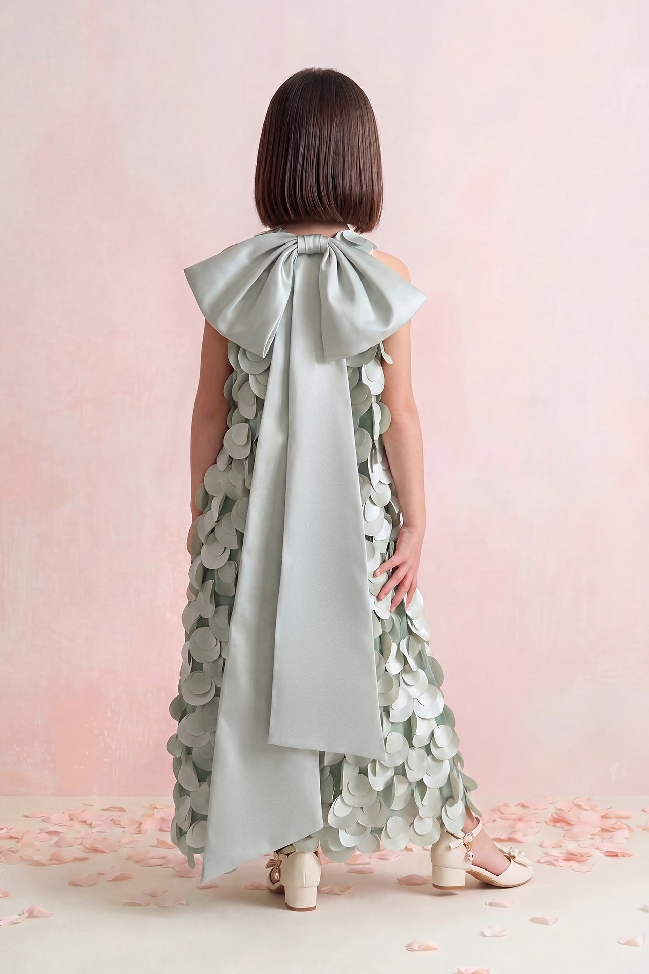 Petal Appliqué Cape Dress