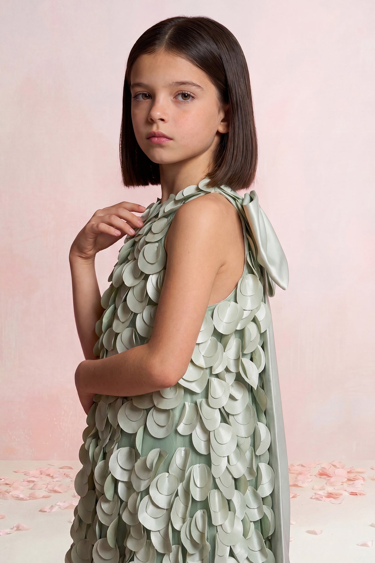 Petal Appliqué Cape Dress