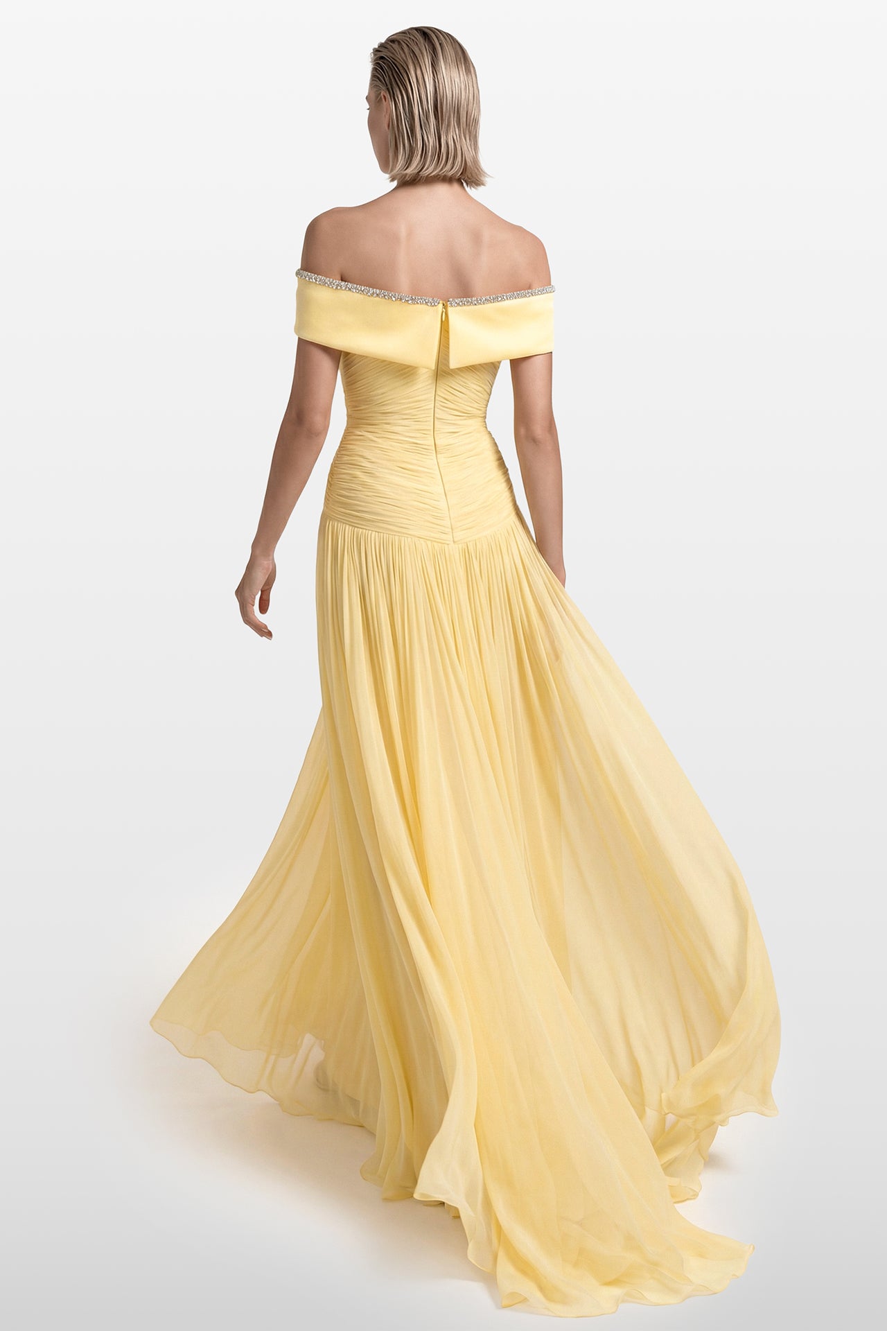 Draped Chiffon Gown