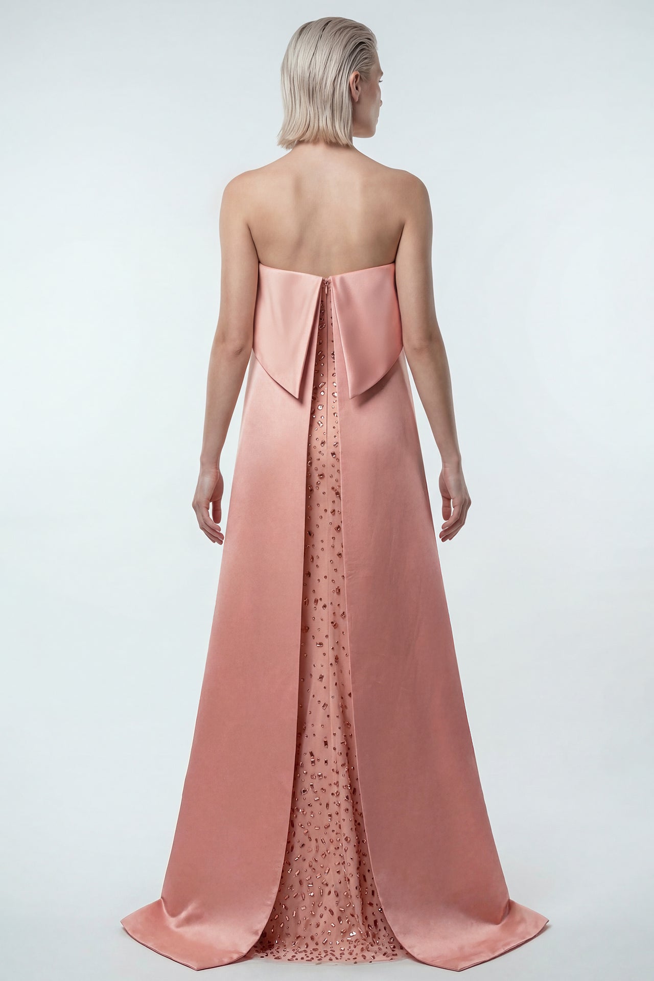 Strapless Gown with Draped Satin Fold