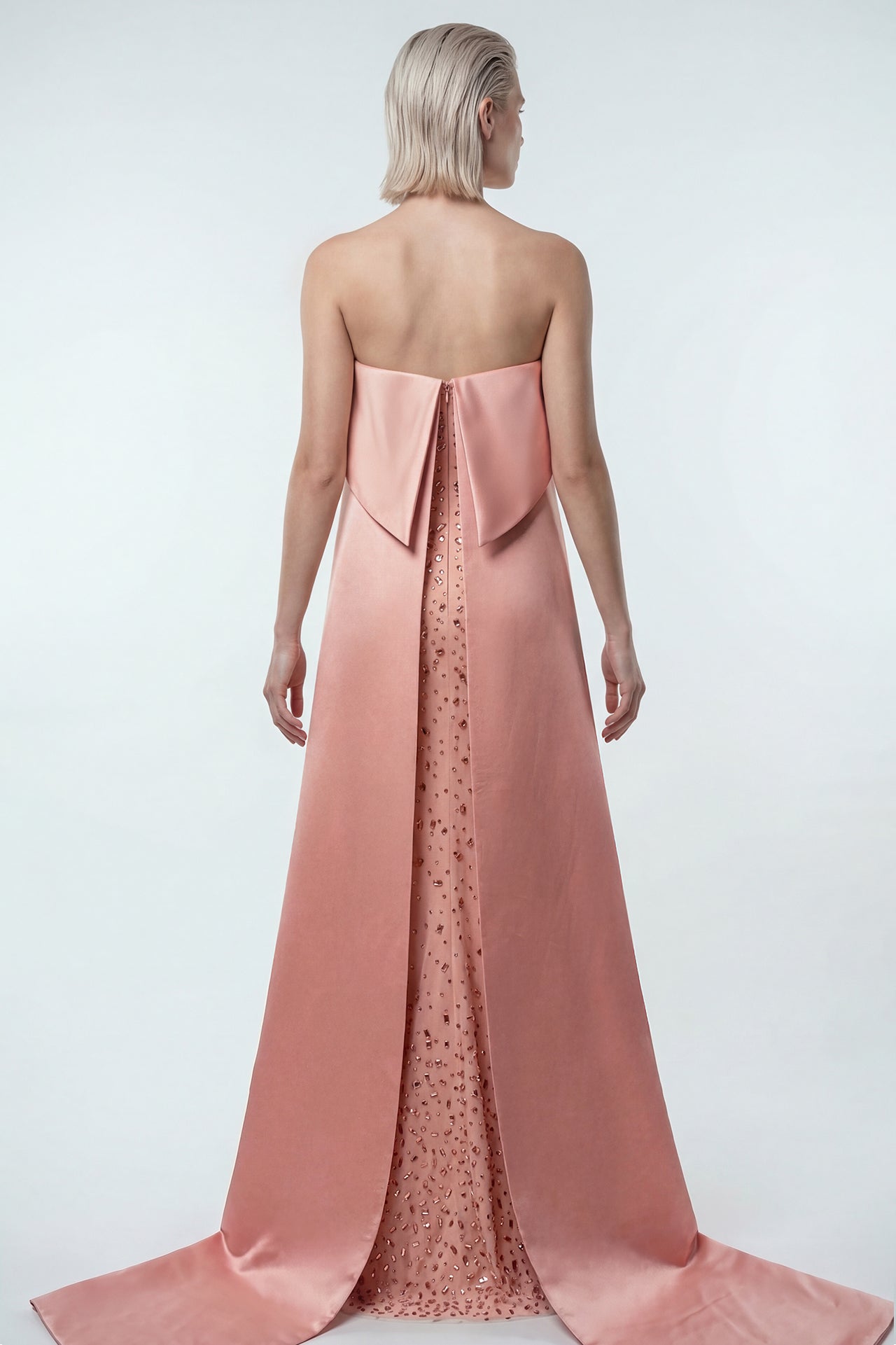 Strapless Gown with Draped Satin Fold