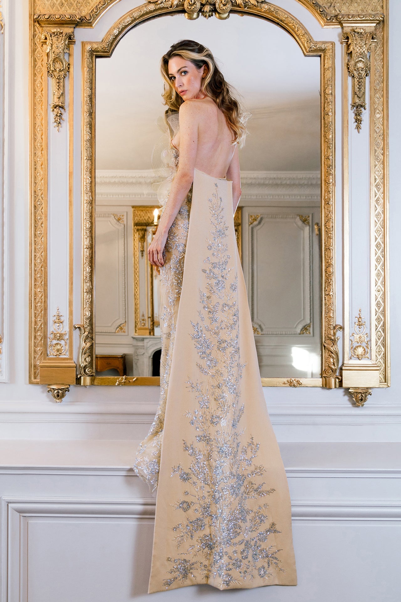 Dentelles Embroidered Mermaid Dress Gattinolli by Marwan Dentelles Embroidered Mermaid Dress Gattinolli by Marwan