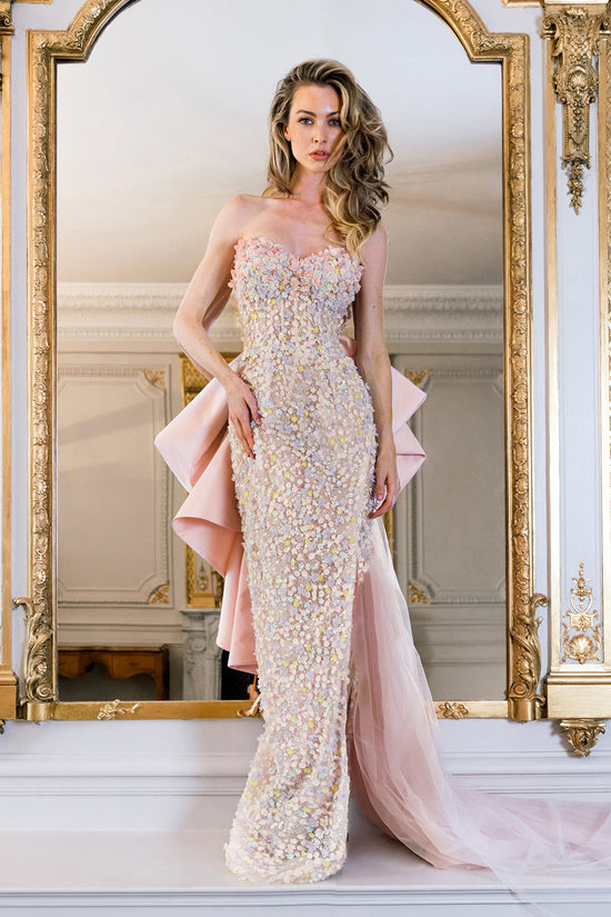 english embroidered strapless dress Belle Embroidered Floral Strapless Midi Dress, Multi S