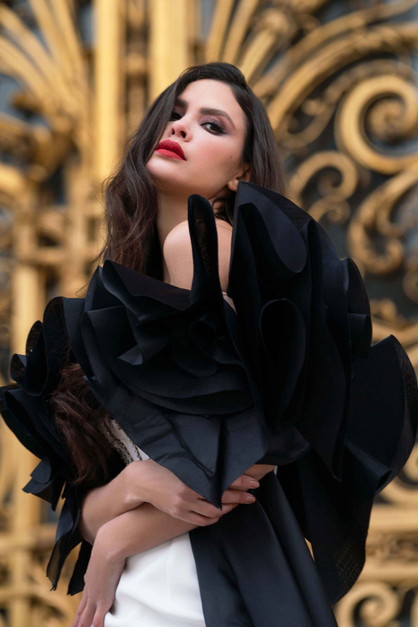 تحميل الصورة في المعرض، Gattinolli Marwan Nasrallah Designer Limited Edition Dress Black and White
