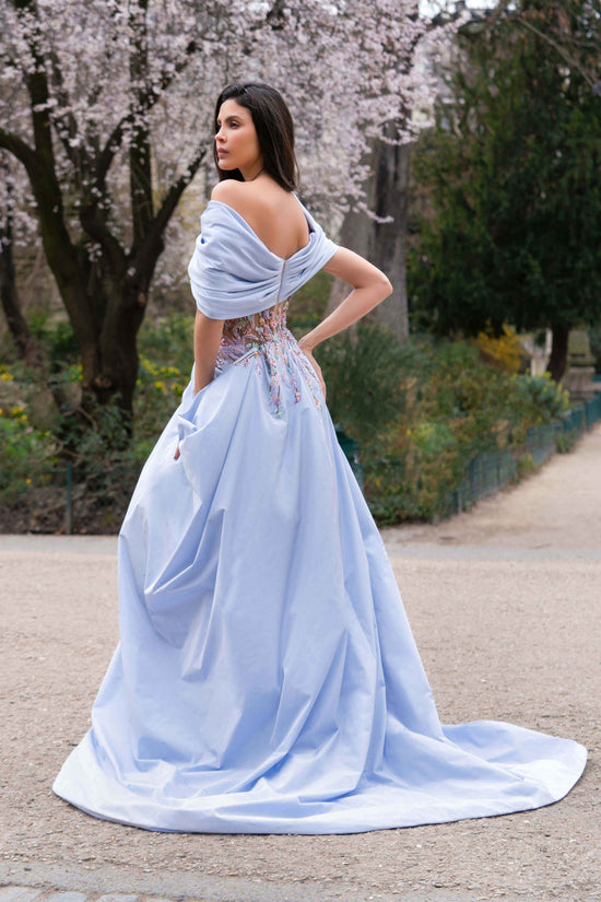 تحميل الصورة في المعرض، Gattinolli Marwan Nasrallah Designer Limited Edition Dress Blue
