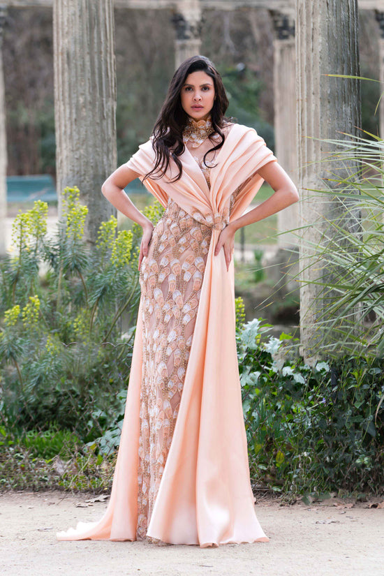 تحميل الصورة في المعرض، Gattinolli Marwan Nasrallah Designer Limited Edition Dress Pink
