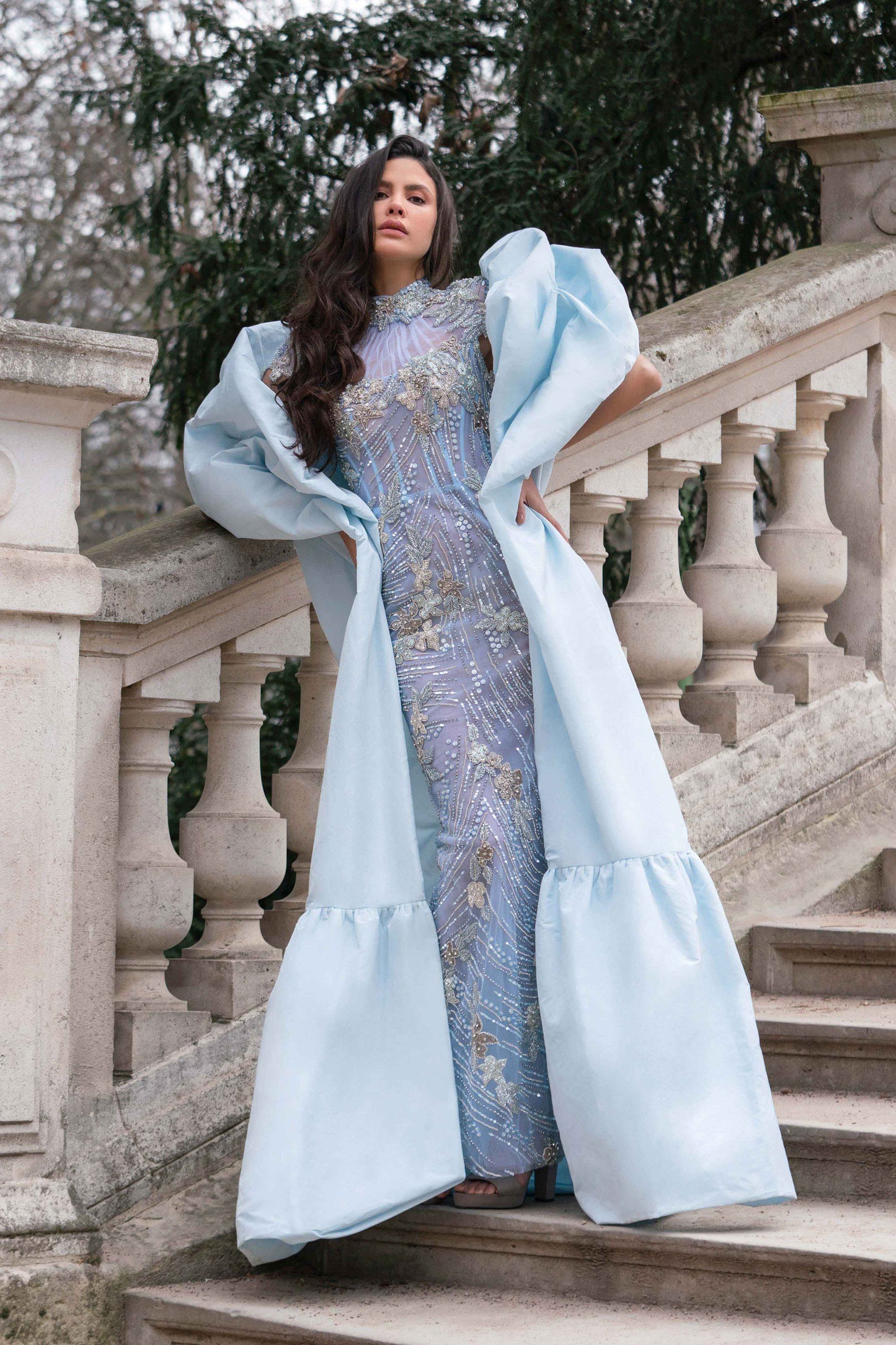 Load image into Gallery viewer, Gattinolli Marwan Nasrallah Designer Limited Edition Dress Blue
